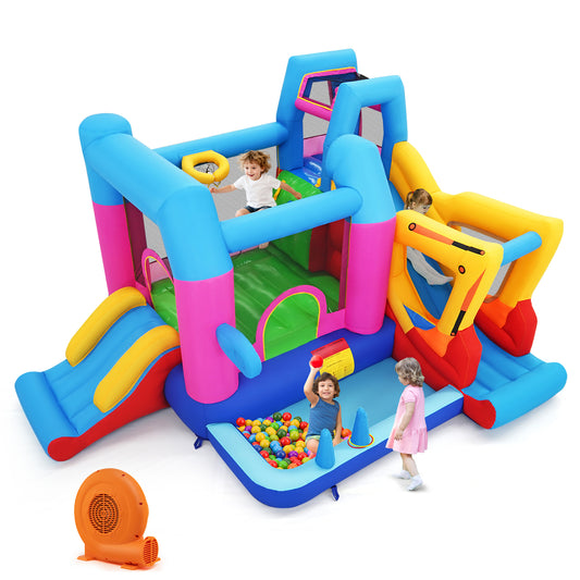 Inflatable Bounce House, 8-in-1 Excavator Kids Bouncer, 750W Blower Inflatable Water Slides Options at Gallery Canada