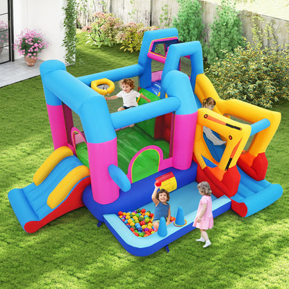 Inflatable Bounce House, 8-in-1 Excavator Kids Bouncer, 750W Blower