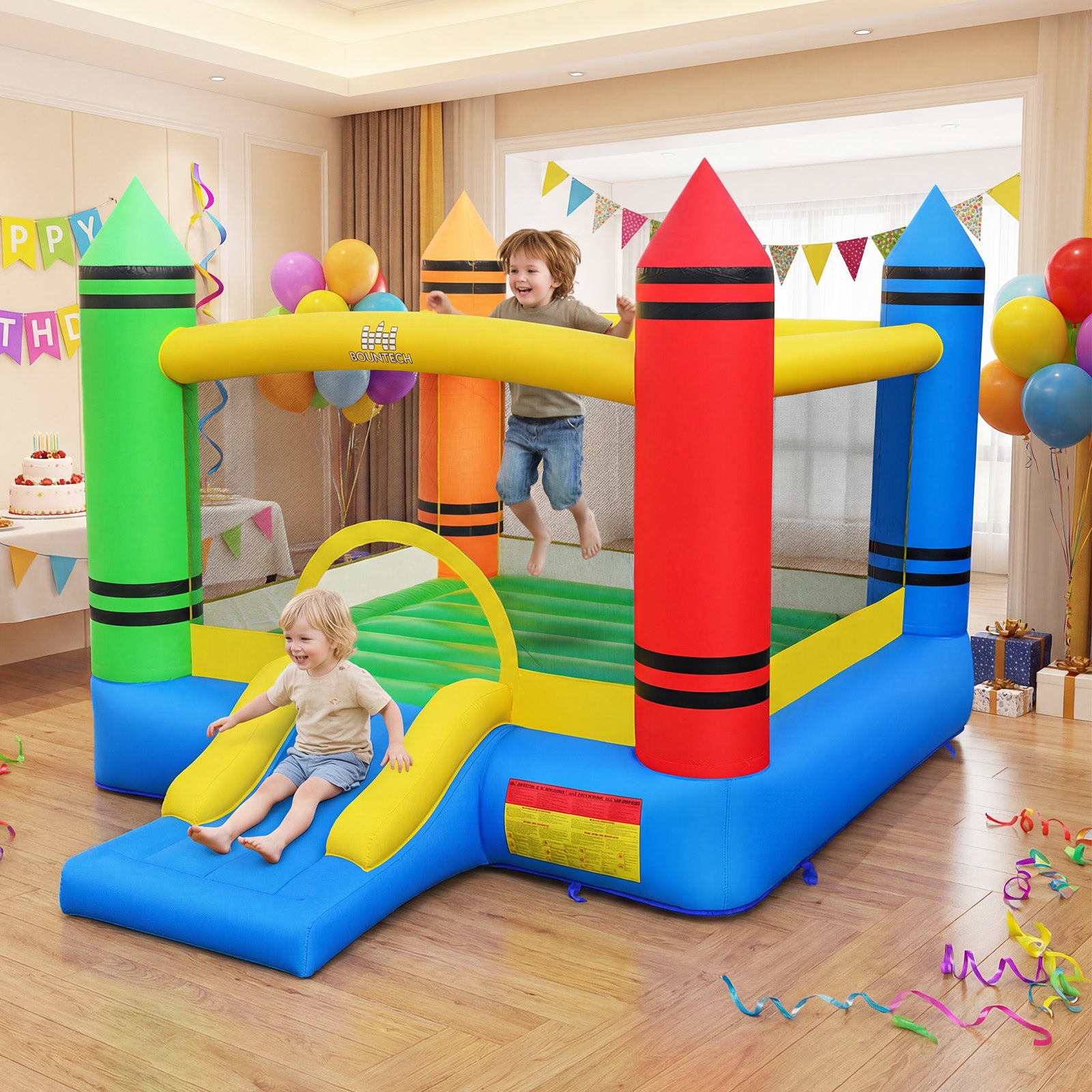 Inflatable Bounce House, 2-in-1 Kids Bouncer, 550W Blower Bounce House at Gallery Canada