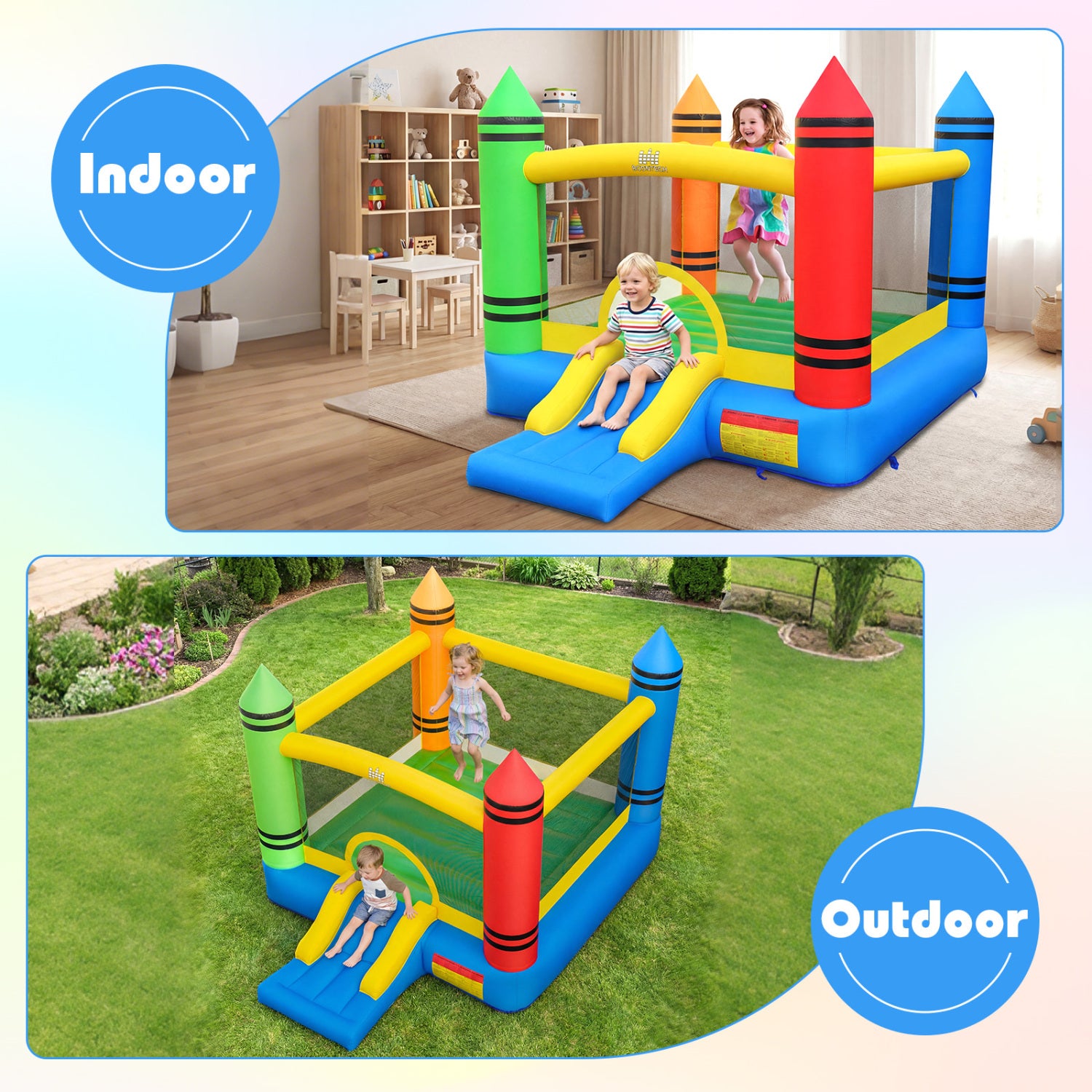 Inflatable Bounce House, 2-in-1 Kids Bouncer, 550W Blower Bounce House at Gallery Canada