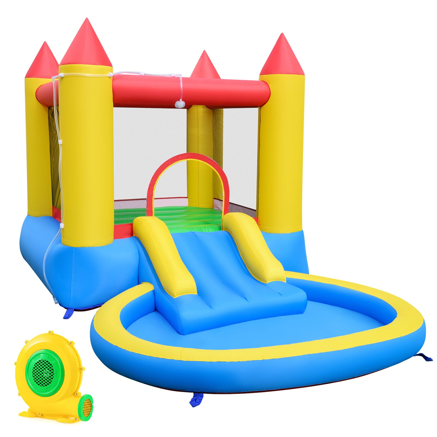 Inflatable Bounce House With Water Slide, 370W Blower, Multicolor Bounce House at Gallery Canada