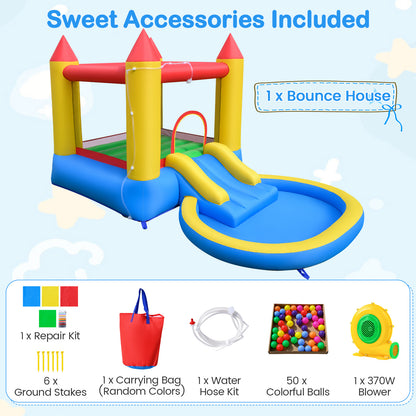 Inflatable Bounce House With Water Slide, 370W Blower, Multicolor Bounce House at Gallery Canada
