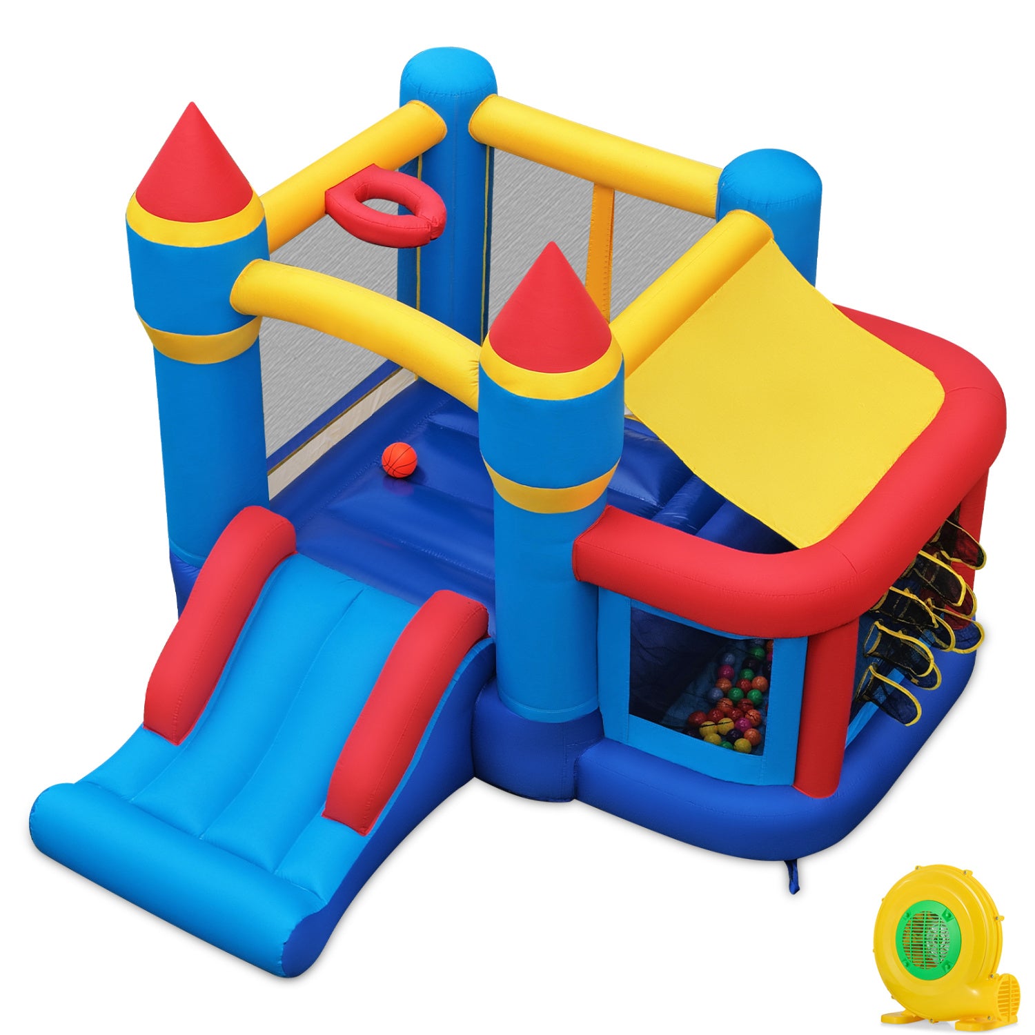 Inflatable Bounce House with Ocean Ball, Basketball for Kids Bounce House Multi-Color at Gallery Canada