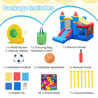 Inflatable Bounce House with Ocean Ball, Basketball for Kids Bounce House at Gallery Canada
