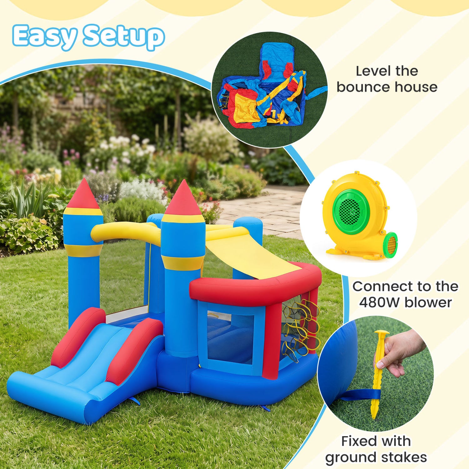 Kids Inflatable Bounce House with Slide, Ball Pit, Games Bounce House at Gallery Canada