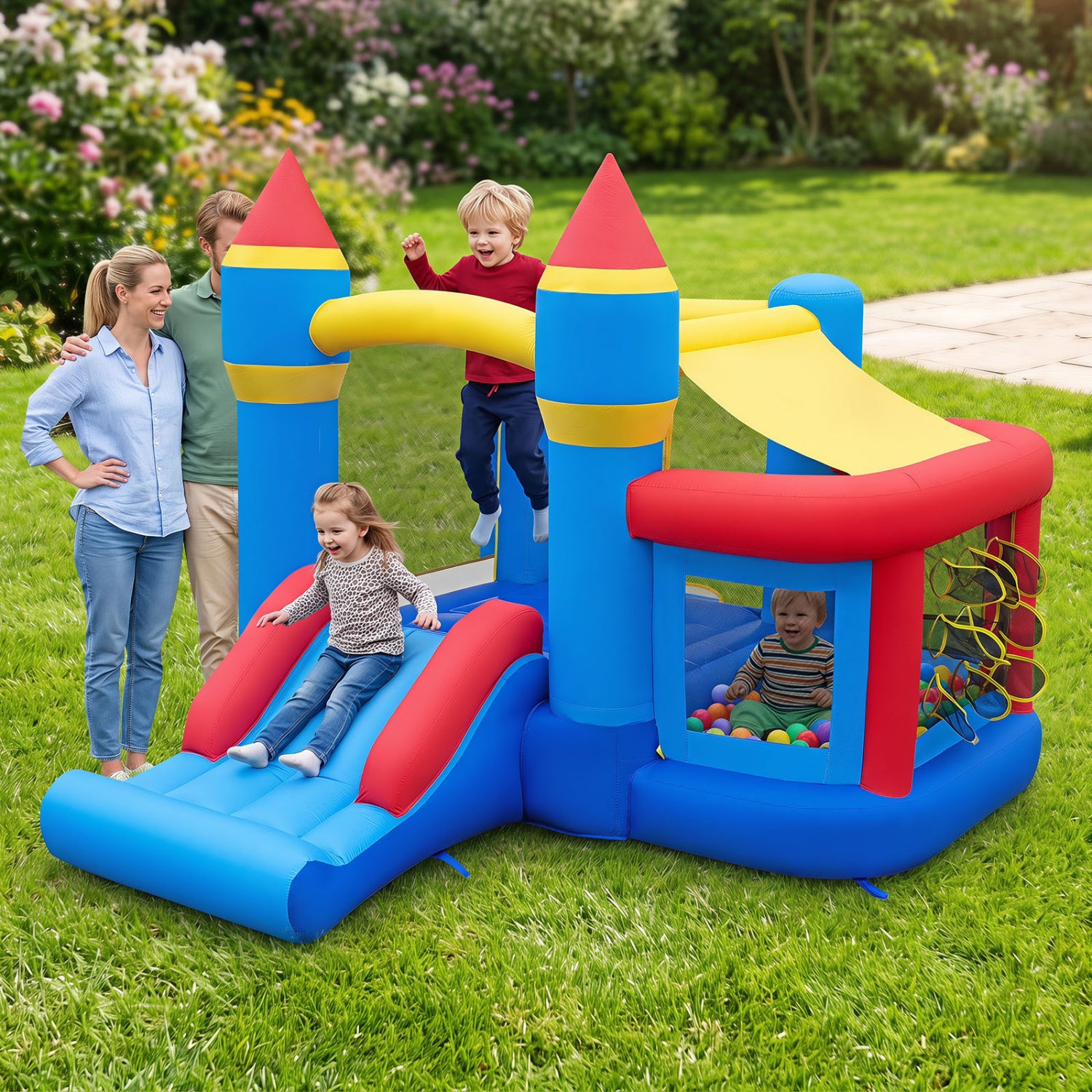Inflatable Bounce House With Slide, Ball Pit & Games, Blower Bounce House at Gallery Canada