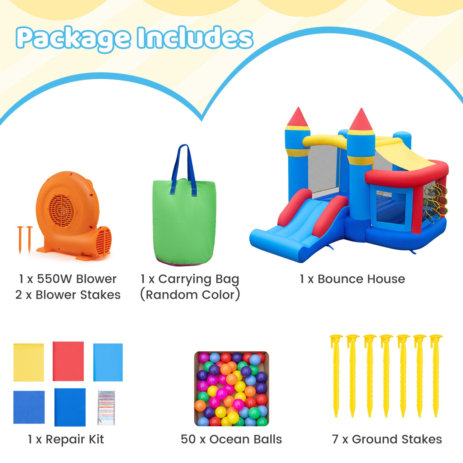 Inflatable Bounce House With Slide, Ball Pit & Games, Blower Bounce House at Gallery Canada