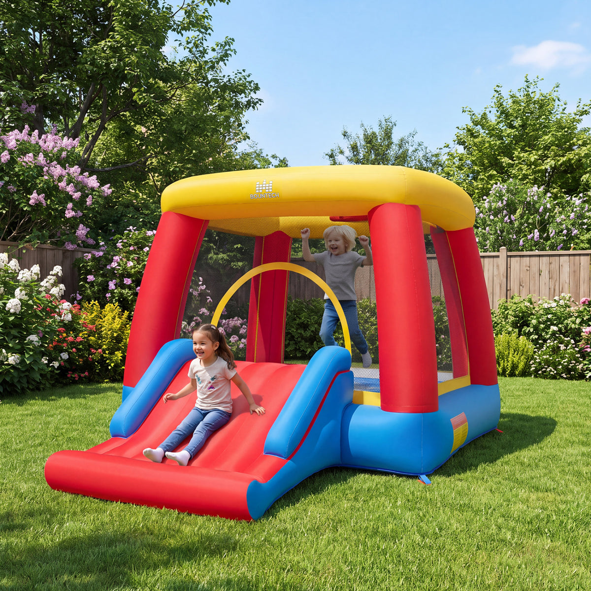 Château gonflable pour tout-petits, souffleur 480W, intérieur extérieur