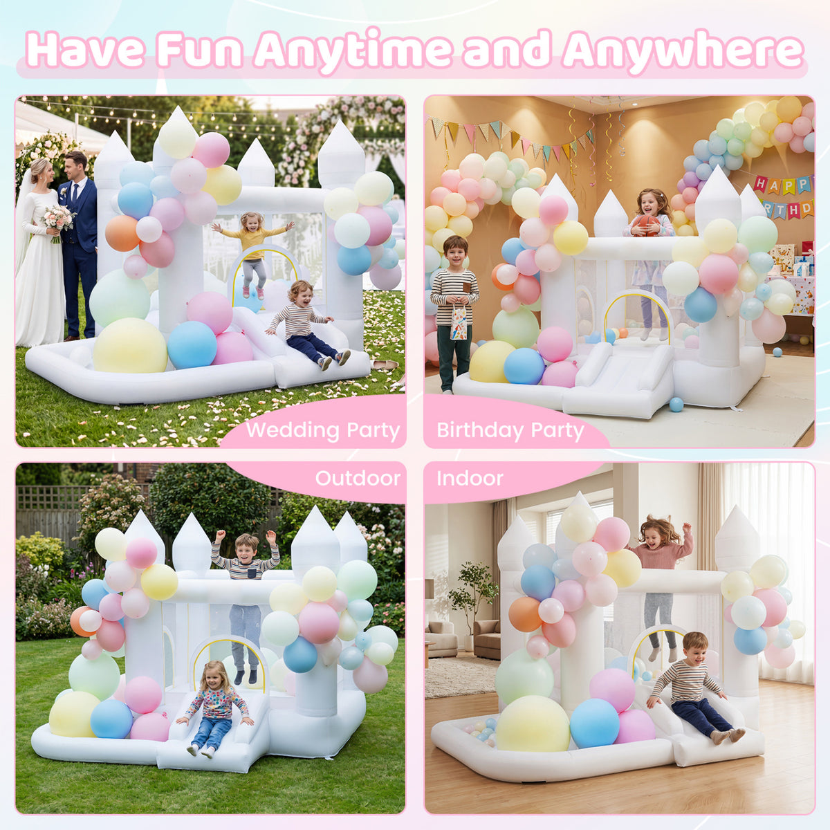 Inflatable Bounce House, Jumping Area, Basketball Hoop, Party
