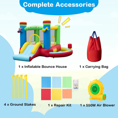 Inflatable Bounce House Kids Castle with 550 Blower