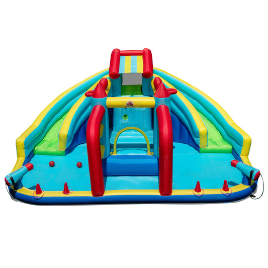 Inflatable Double Water Slide Park With Obstacle Course, 680W-750W Blower Inflatable Water Slides Options at Gallery Canada