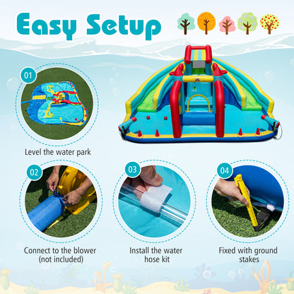 Inflatable Double Water Slide Park with Obstacle Course without 680W-750W Blower Inflatable Water Slides at Gallery Canada