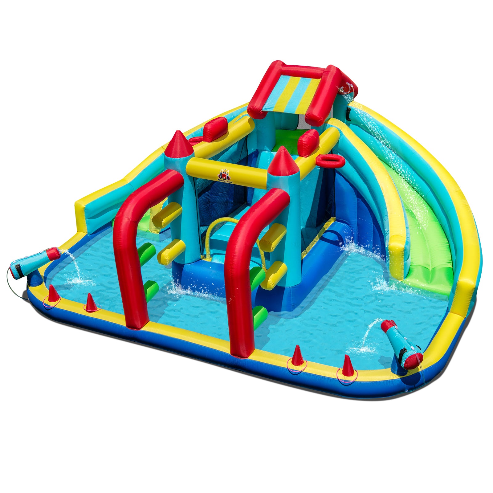 Inflatable Double Water Slide Park with Obstacle Course without 680W-750W Blower Inflatable Water Slides at Gallery Canada