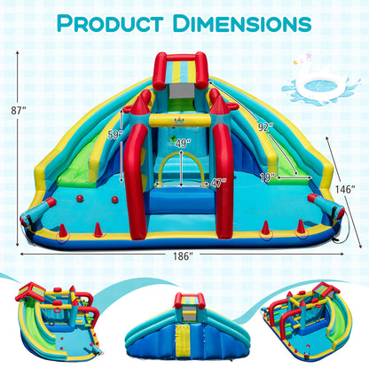 Inflatable Double Water Slide Park with 750W Blower and Obstacle Course Inflatable Water Slides at Gallery Canada