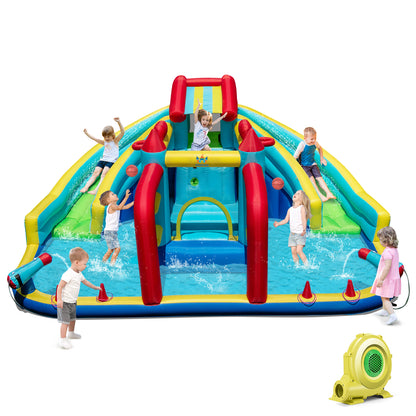 Inflatable Double Water Slide Park with Obstacle Course and 735W Blower Inflatable Water Slides at Gallery Canada