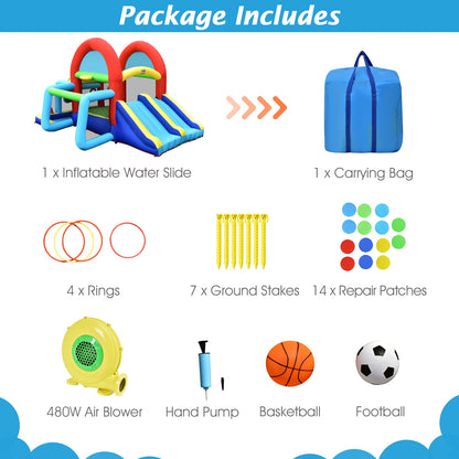 Inflatable Jumping Castle Bounce House, Dual Slides, 480W Blower Bounce House at Gallery Canada
