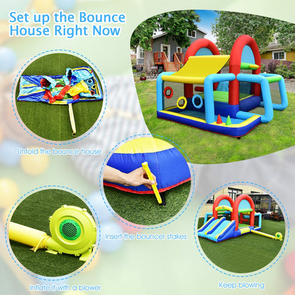 Inflatable Jumping Castle Bounce House, Dual Slides, 480W Blower Bounce House at Gallery Canada