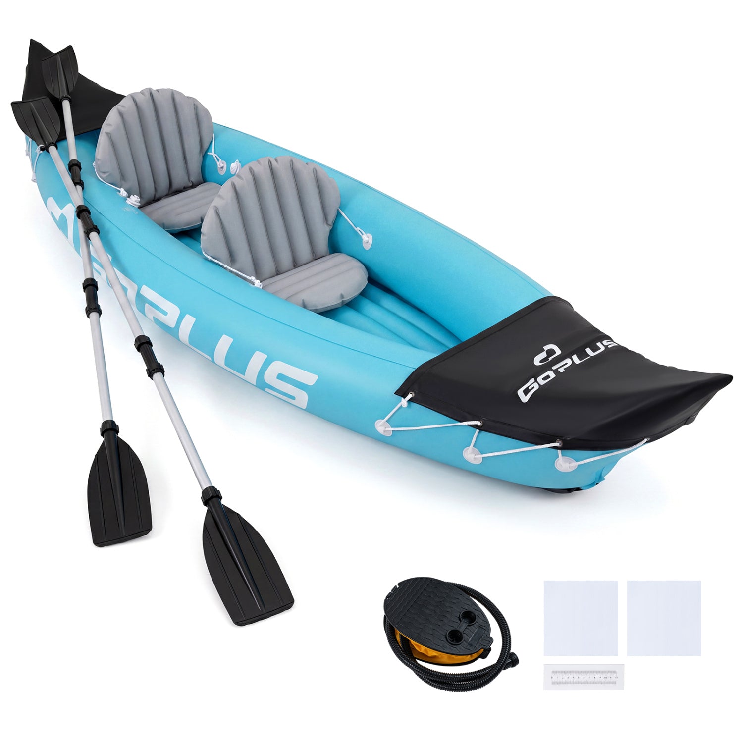 Inflatable Kayak 2 Person Heavy Duty Tandem Touring Kayak with Aluminum Paddles, Blue Water Sports at Gallery Canada