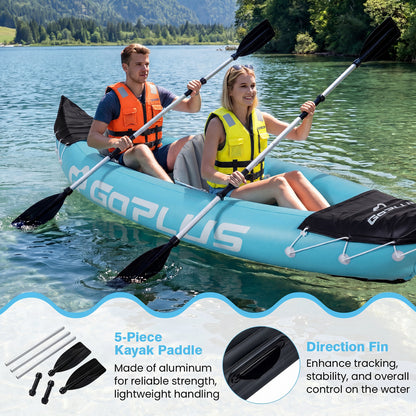 Inflatable Kayak 2 Person Heavy Duty Tandem Touring Kayak with Aluminum Paddles, Blue Water Sports at Gallery Canada