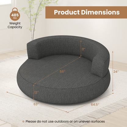 Inflatable Lounger Air Sofa with Detachable Cover, Gray