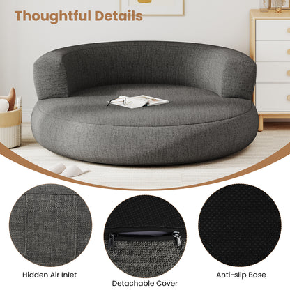 Inflatable Lounger Air Sofa with Detachable Cover, Gray