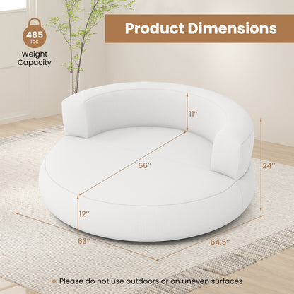 Inflatable Lounger Air Sofa with Detachable Cover, White