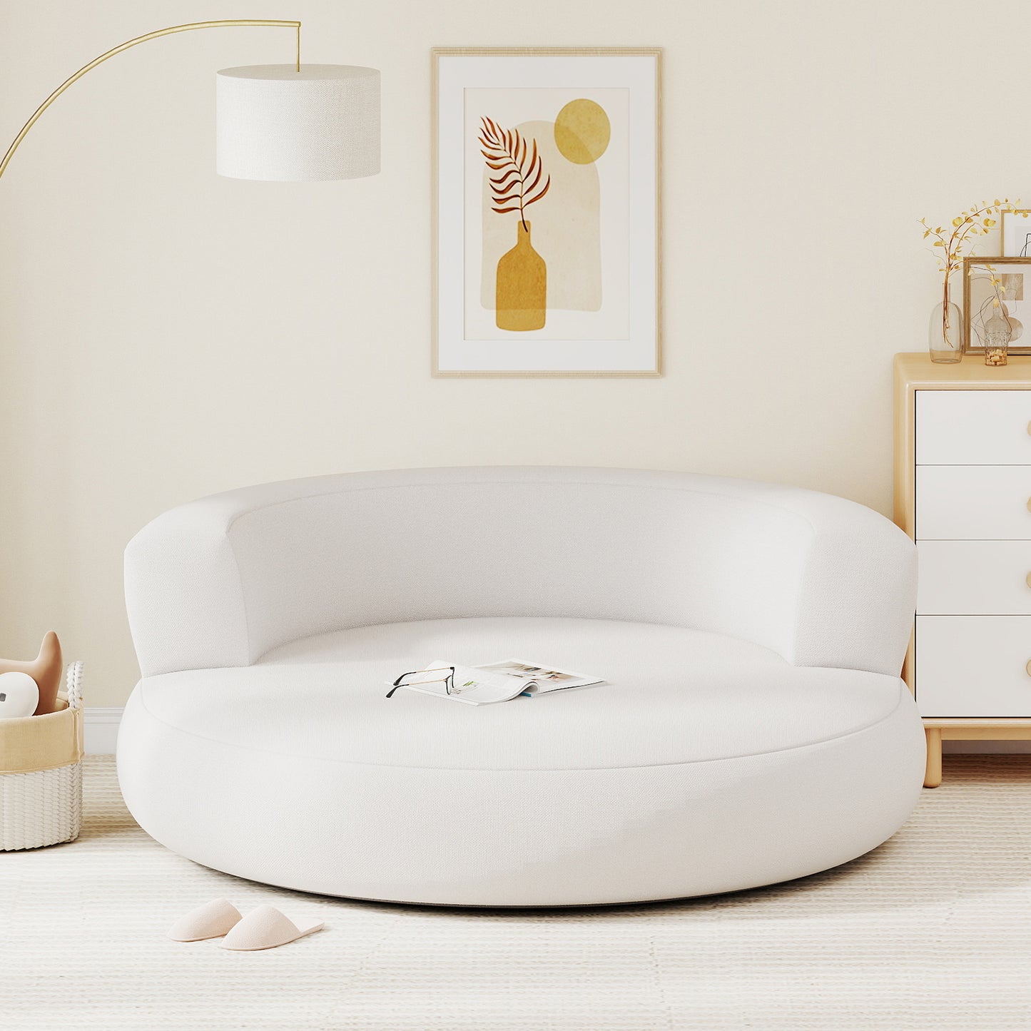 Inflatable Lounger Air Sofa with Detachable Cover, White