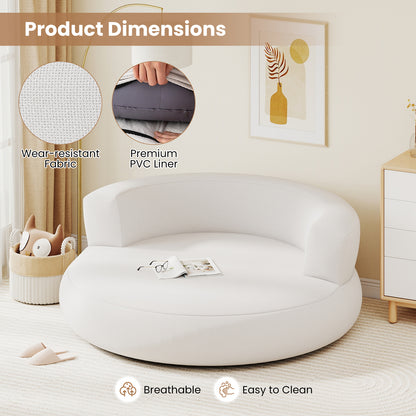 Inflatable Lounger Air Sofa with Detachable Cover, White