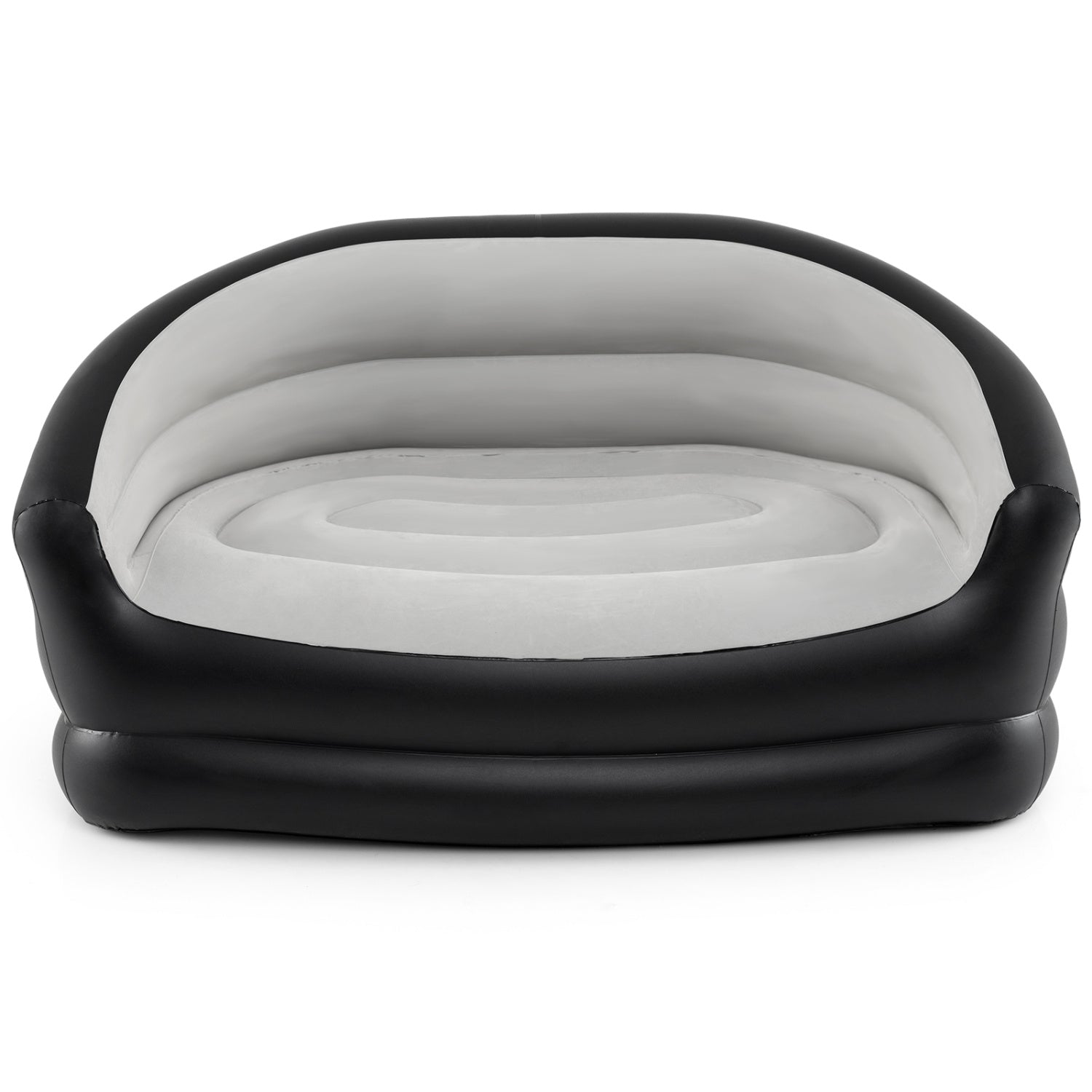 Inflatable Loveseat Couch Portable and Foldable 2-Seater Air Sofa for Adults with Flocked Surface-Grey, Gray Outdoor Seating & Patio Chairs Gray at Gallery Canada