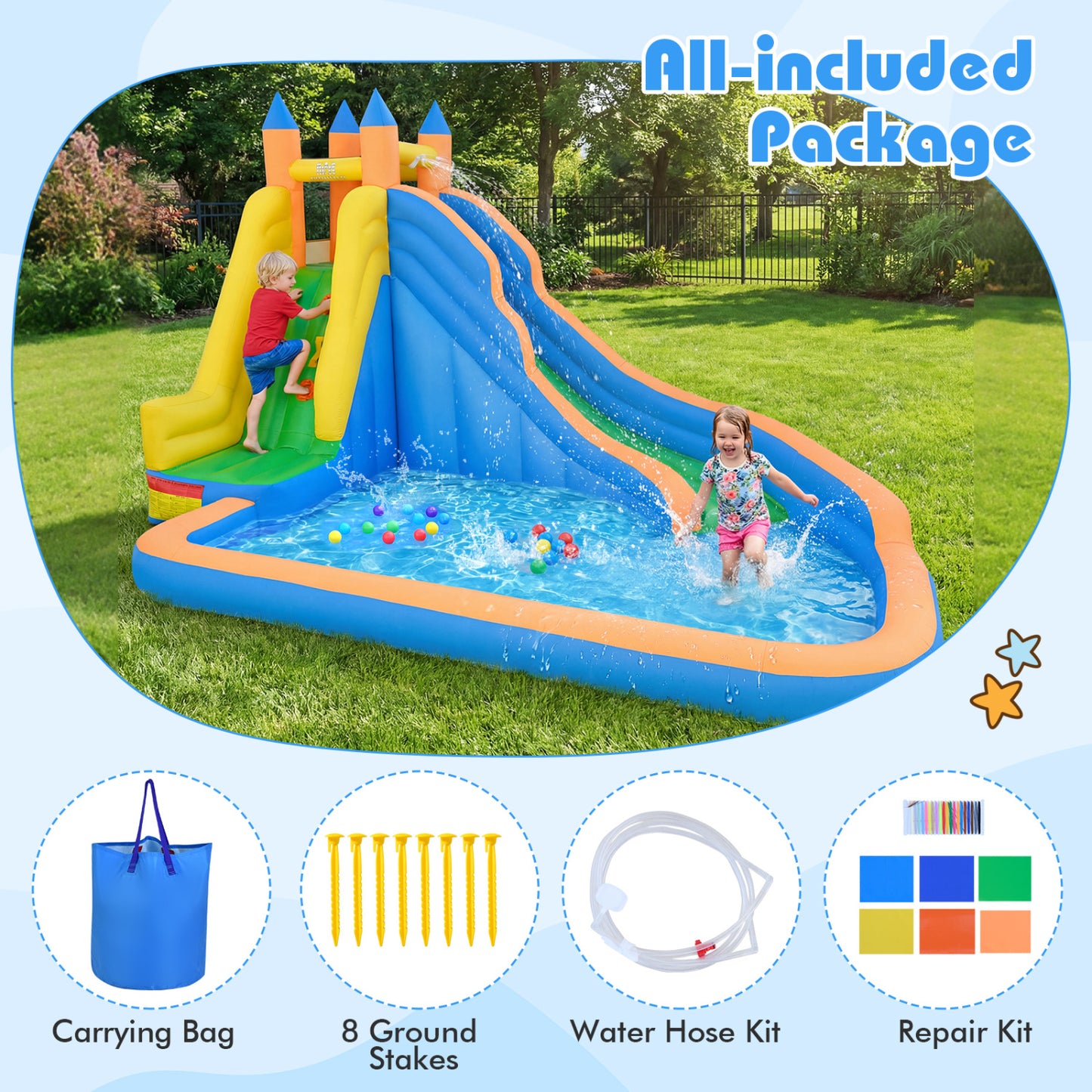 Inflatable Bounce House With Water Slide, Green Bounce House at Gallery Canada