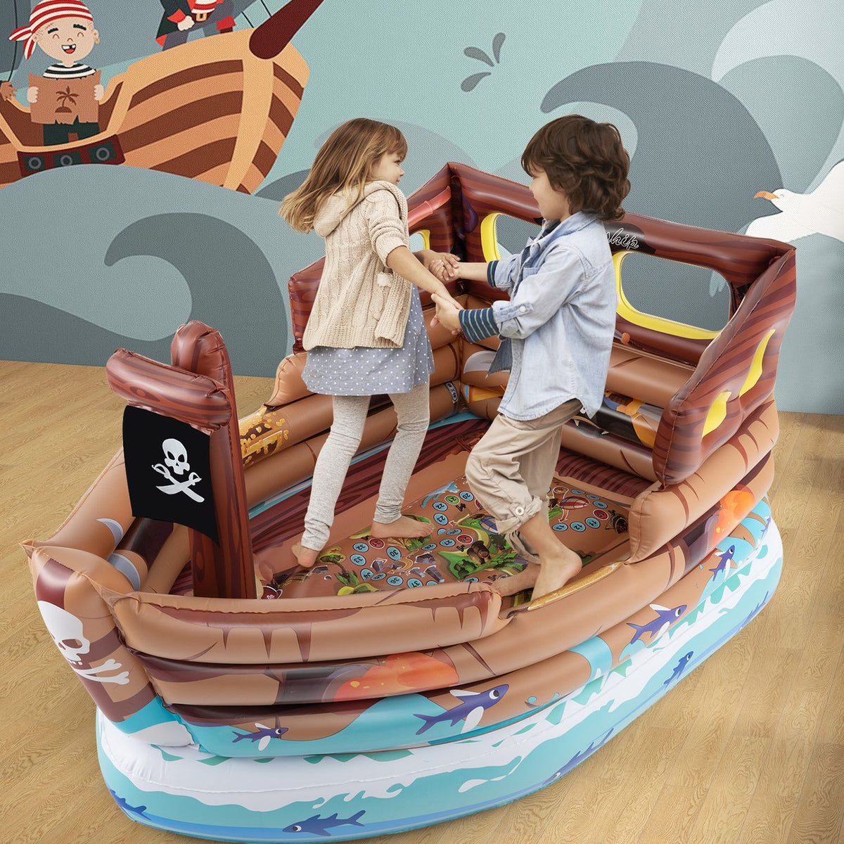 Inflatable Pirate Ship Playhouse, Built-In Motor, Brown Play Tents & Playhouse at Gallery Canada