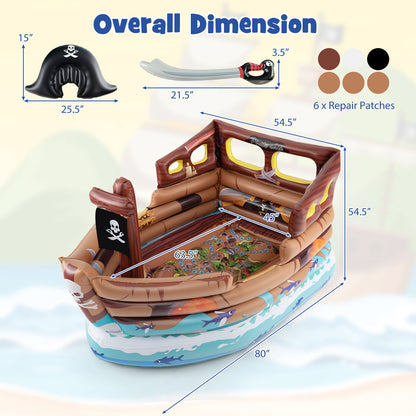 Inflatable Pirate Ship Playhouse, Built-In Motor, Brown Play Tents & Playhouse at Gallery Canada