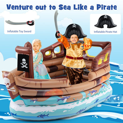 Inflatable Pirate Ship Playhouse, Built-In Motor, Brown Play Tents & Playhouse at Gallery Canada