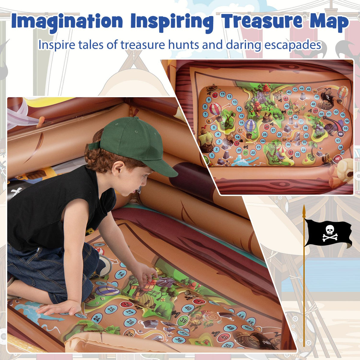 Inflatable Pirate Ship Playhouse, Built-In Motor, Brown Play Tents & Playhouse at Gallery Canada