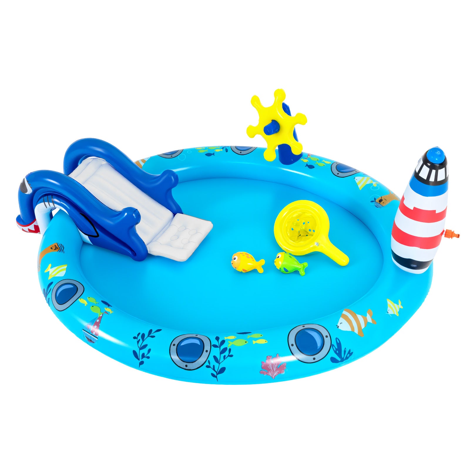 Inflatable Play Center, Marine Life Spray Pool, Shark Slide, Lighthouse Sprinkle Inflatable Water Slides at Gallery Canada