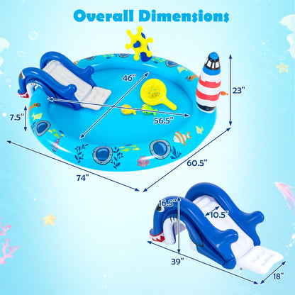 Inflatable Play Center, Marine Life Spray Pool, Shark Slide, Lighthouse Sprinkle Inflatable Water Slides at Gallery Canada