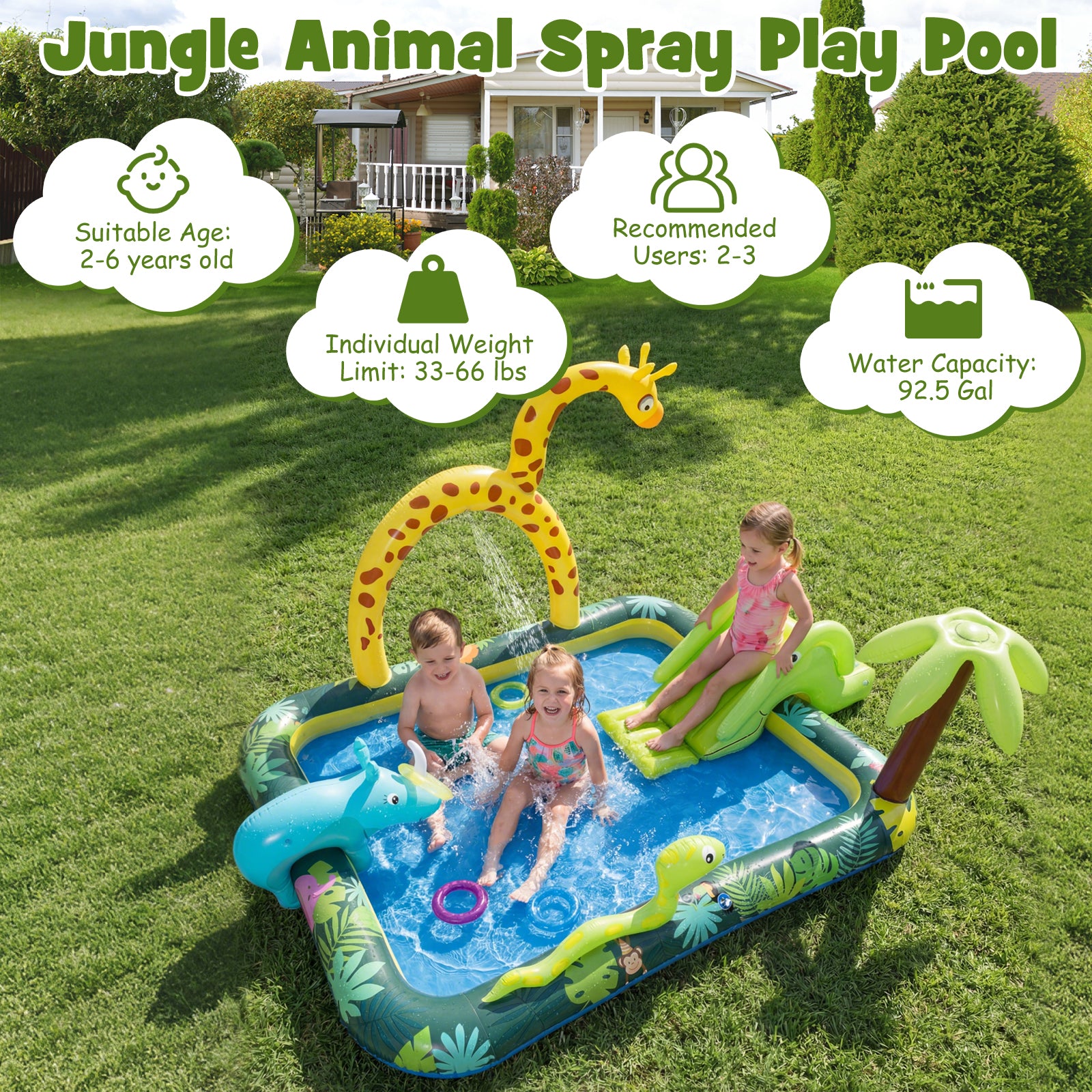Inflatable Play Center With Slide, Giraffe, Sprinkle Inflatable Water Slides at Gallery Canada