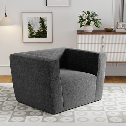 Inflatable Sofa with Detachable Cover and Wide Armrests, Gray