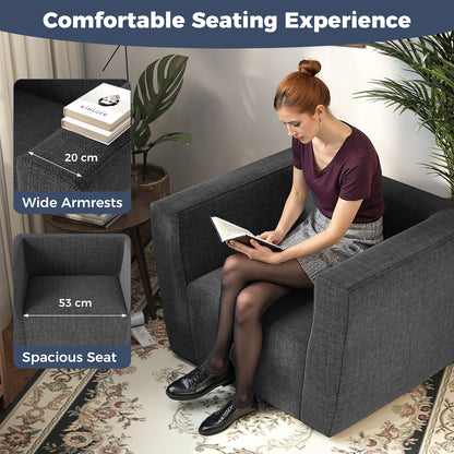 Inflatable Sofa with Detachable Cover and Wide Armrests, Gray