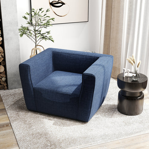 Inflatable Sofa with Detachable Cover and Wide Armrests, Blue