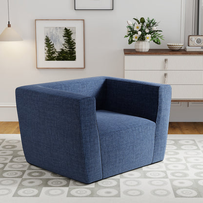 Inflatable Sofa with Detachable Cover and Wide Armrests, Blue