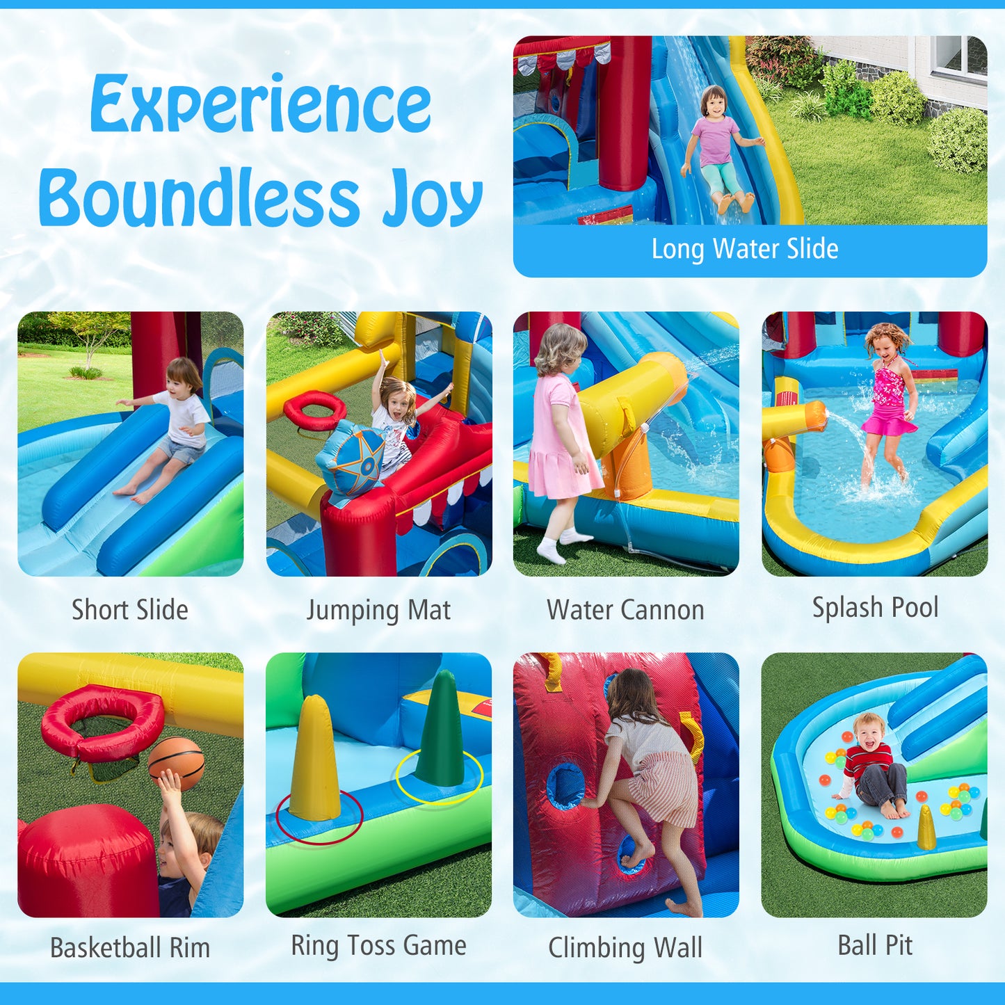 Inflatable Water Park Water Slide Wet Dry Combo Bounce House, Multicolor Inflatable Water Slides at Gallery Canada