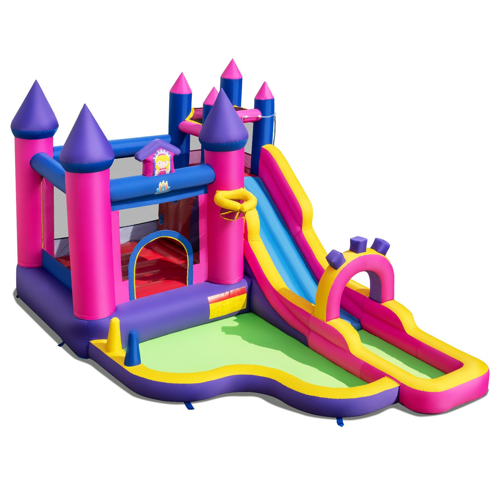 Inflatable Water Slide Princess Themed Bounce Castle with Climbing Wall 680W Blower Included Inflatable Water Slides at Gallery Canada