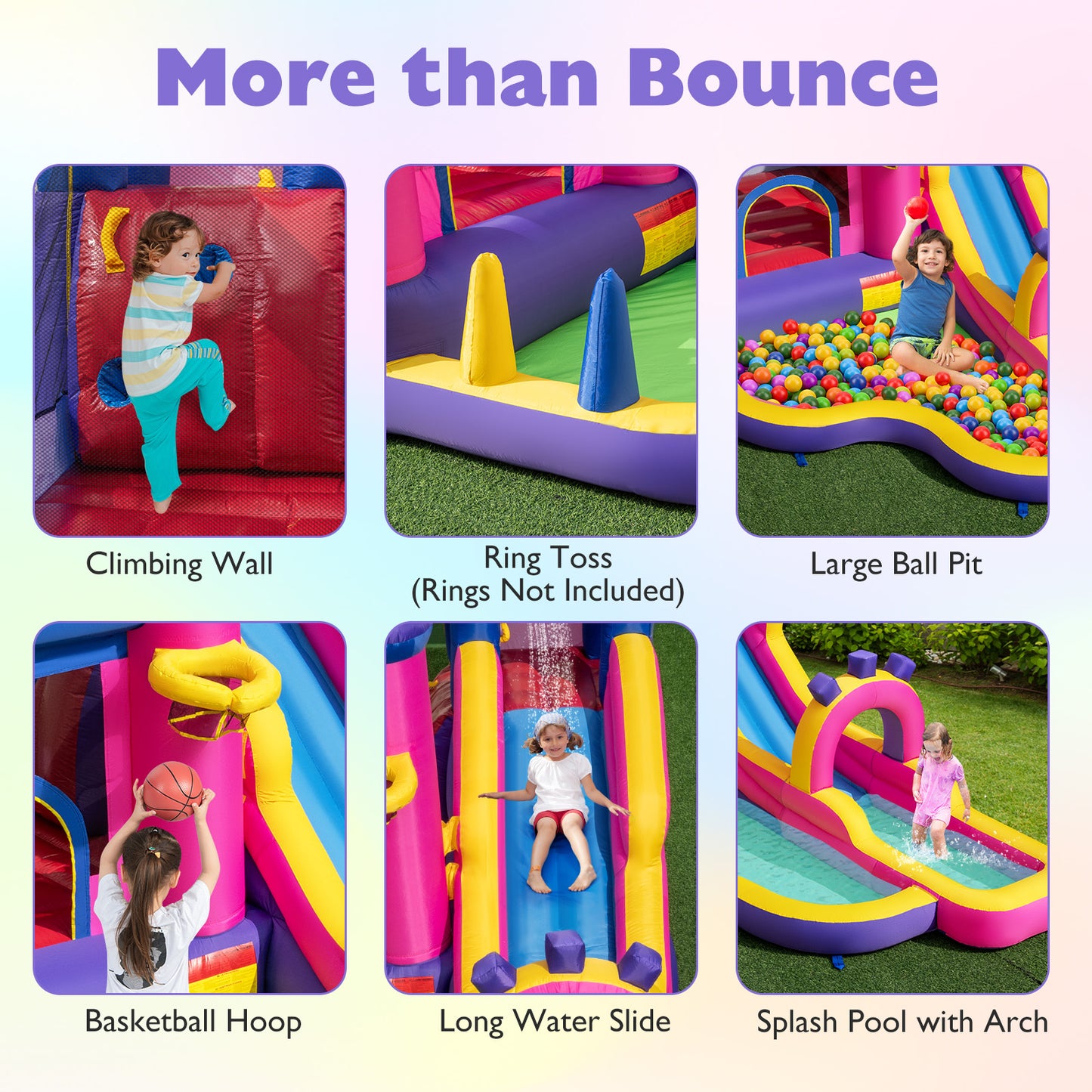 Inflatable Water Slide Princess Themed Bounce Castle with Climbing Wall 680W Blower Included Inflatable Water Slides at Gallery Canada