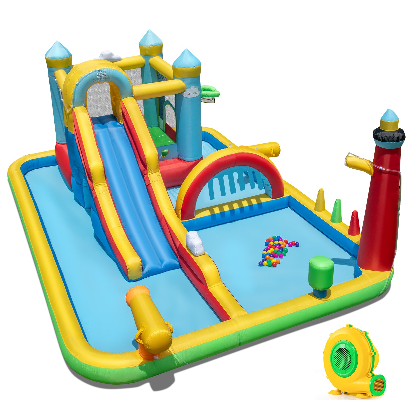 Inflatable Water Slide Giant Water Park with Long Slide 750W Blower Inflatable Water Slides at Gallery Canada