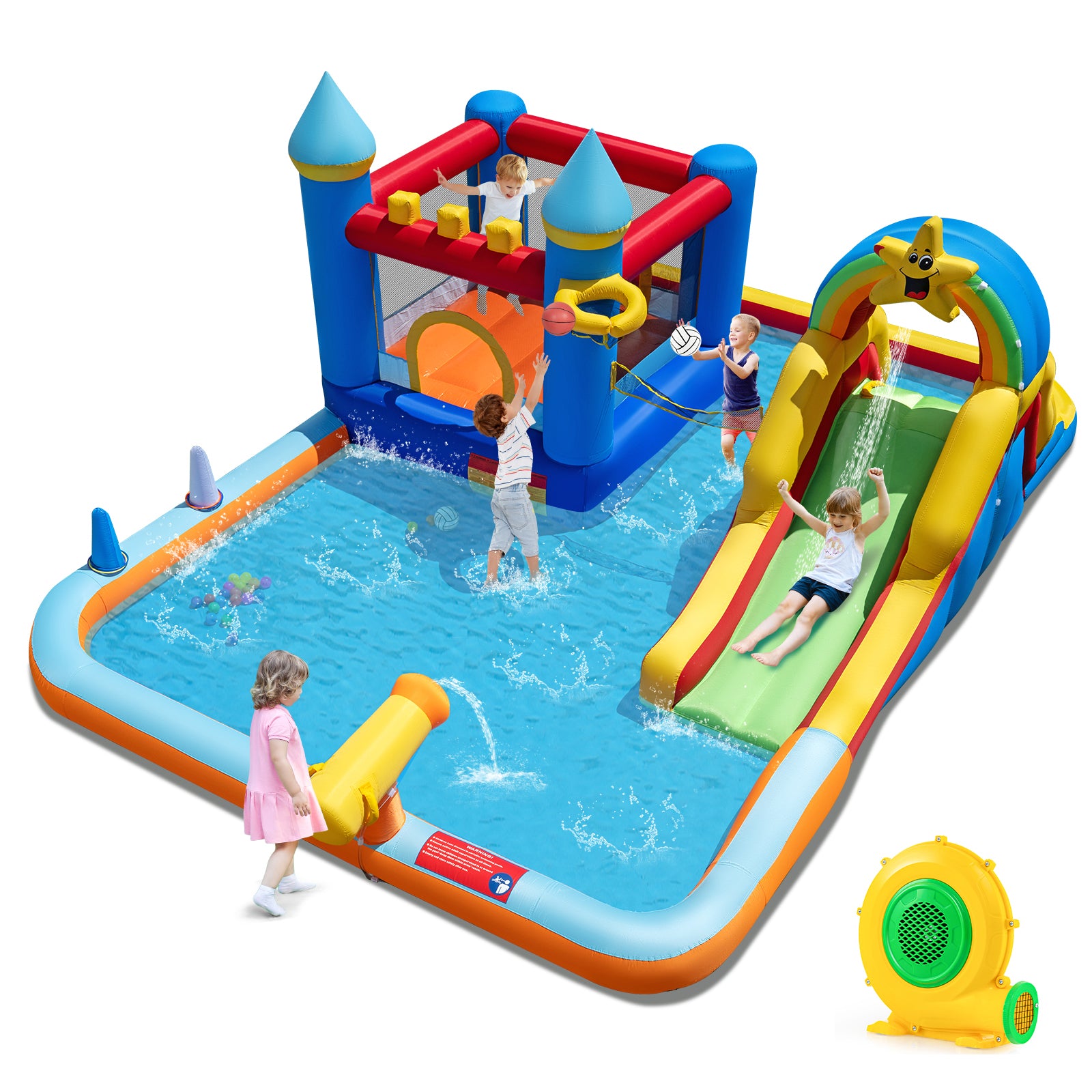 Inflatable Water Slide Park Bouncy Castle with Climbing Wall with Blower Inflatable Water Slides Options at Gallery Canada
