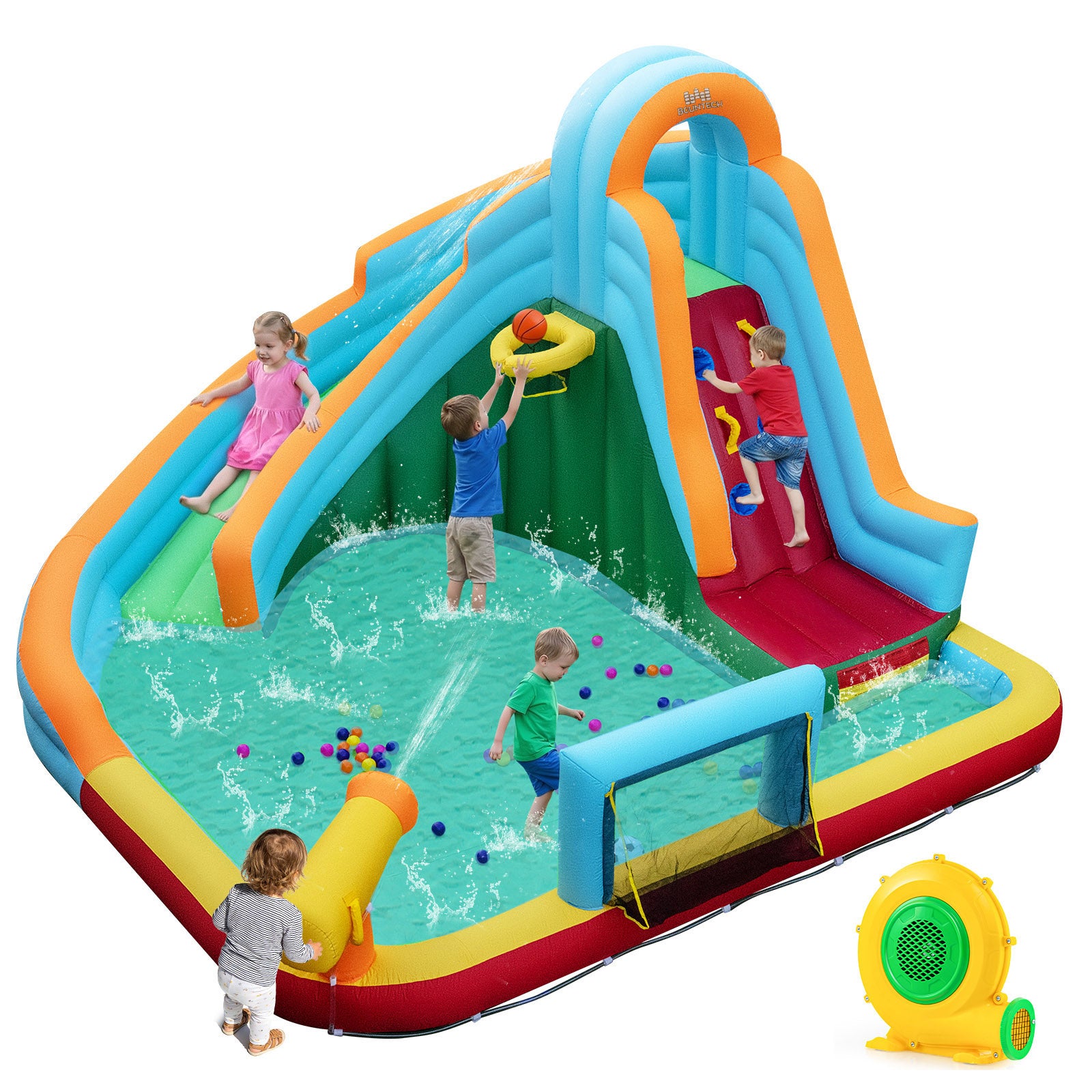 6-In-1 Inflatable Water Slide Park, Giant Bounce House With Splash Pool Inflatable Water Slides at Gallery Canada
