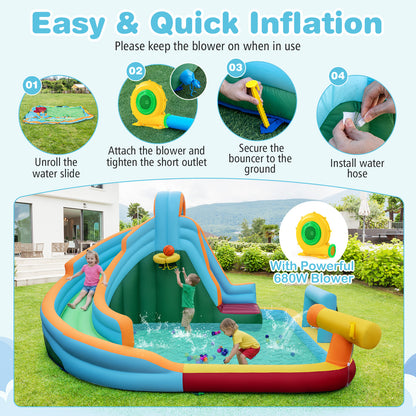 6-In-1 Inflatable Water Slide Park, Giant Bounce House With Splash Pool Inflatable Water Slides at Gallery Canada