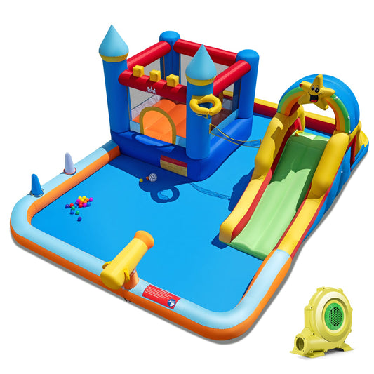 Inflatable Water Slide Park Bouncy Castle with Climbing Wall with 735W Blower Inflatable Water Slides Options at Gallery Canada