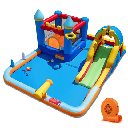 Inflatable Water Slide Park Bouncy Castle with Climbing Wall with 750W Blower Inflatable Water Slides Options at Gallery Canada